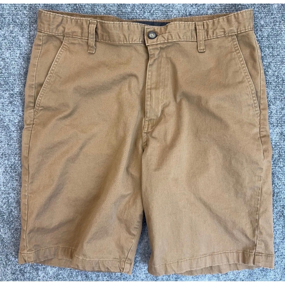 Urban Frontier Chino Shorts Mens Size 33 Brown Cotton Stretch Casual Flat Front